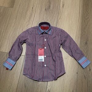NWT Elie Balleh Striped Button Down Sz Kids 2